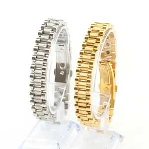 Fabrikant Leverancier Hoge Kwaliteit Roestvrij Staal Armband Oker Steen Bescherming Gezondheid Energie Hematiet Magnetische Armband