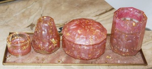 Haute qualité belle conception résine salle de bain ensemble de 5 pièces distributeur de savon plateau porte-dentifrice quotidien maison Restaurant hôtel utilisation - Product Image 5