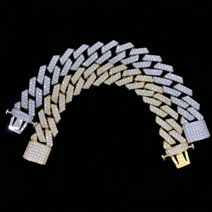 <b>Top</b> Garde Hip Hop Miami Bracelet New Design 925 Sterling <b>Silver</b> Lock Cuban Link Lab Grown Diamond Fine Chain & Link Bracelets - Product Image 2