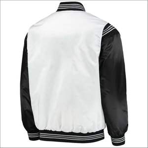 แจ็กเก็ตผ้าซาตินสำหรับผู้ชายแบบไฮสตรีทปรับแต่งโลโก้ด้านหน้าแนววินเทจสำหรับฤดูหนาว - Product Image 3