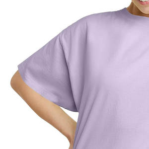 Mujeres Nuevo diseño crop top manga corta Camisa de algodón logotipo personalizado traje de moda camisetas para mujeres camiseta algodón liso - Product Image 6