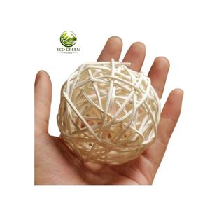 ลูกบอลหวายธรรมชาติจากโรงงานโดยตรง ขนาด 10 ซม. สำหรับตกแต่งแจกันและชาม - Product Image 3