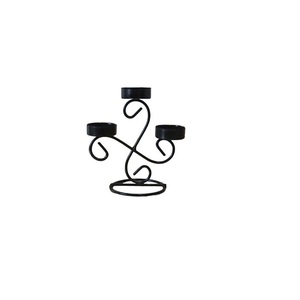 Nuevo diseño moderno Metal Black Powder Coated Candle Stand Nuevo diseño Sin óxido Decoración para el hogar Vela JAR Juego de 2 - Product Image 3