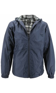 Veste coupe-vent imperméable à capuche pour homme en polyester, vêtement d'extérieur décontracté pour l'automne, couleur unie, fermeture éclair - Product Image 4
