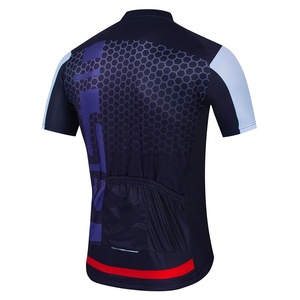 Maillot de cyclisme pour hommes, manches courtes, blanc, bleu sarcelle, fermeture éclair complète, vêtements de vélo de route, respirant, séchage rapide - Product Image 4