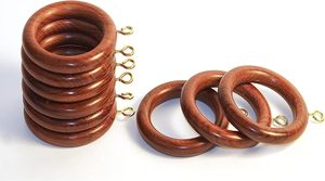 Anneaux de rideaux en bois faits à la main pour la décoration de fenêtres et de portes, anneaux de draperie en bois | Diamètre intérieur 1.75 pouces et diamètre extérieur 2.5 pouces - Product Image 5