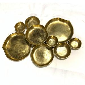 Bol en aluminium couleur or Vaisselle de mariage personnalisée Écologique Élégant Plat de service en grappe 9 compartiments Plateau alimentaire - Product Image 5