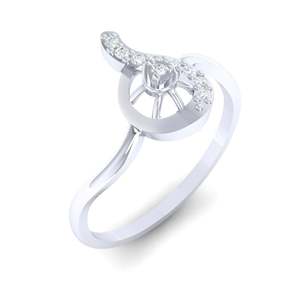 Anillo de Oro Certificado y Diamante Auténtico de 14K con Gema en Forma de Pera de 0.07ct, Calidad IJ-SI, Chapado en Rodio, Elegante - Product Image 2