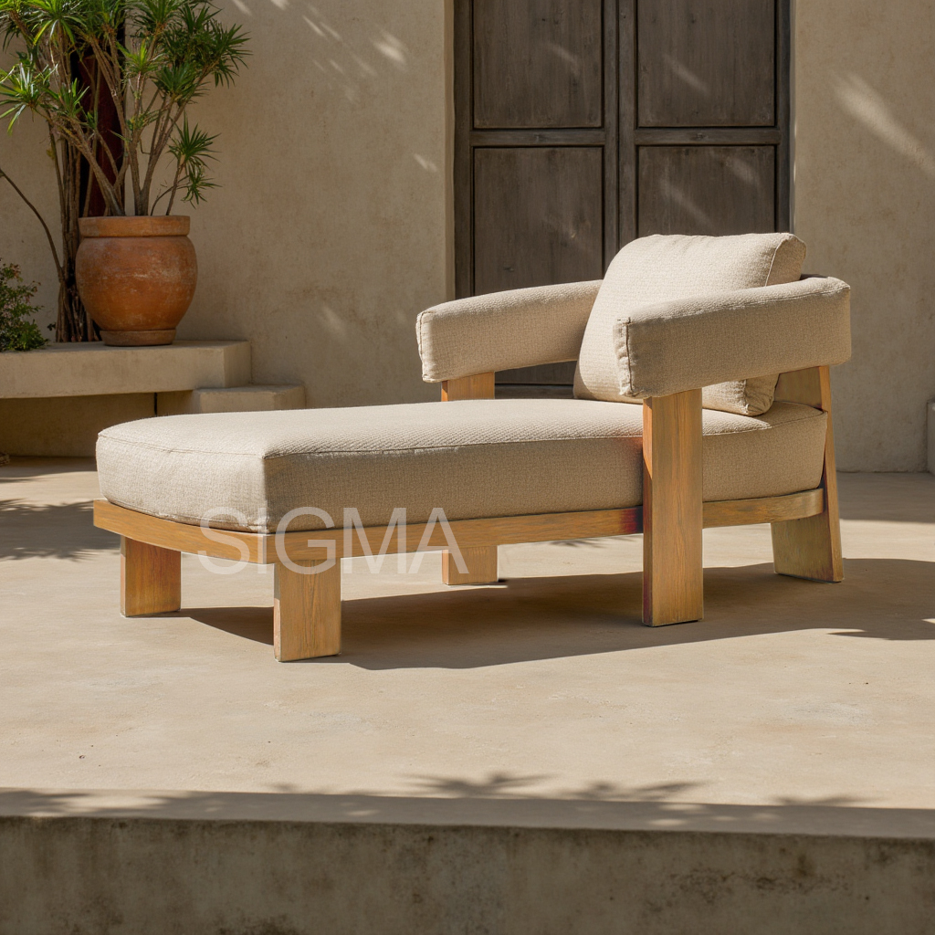 Teak Wood Patio Hotel Furniture Backyard Outdoor Teak Garden Sofa Set With Cushions Modern Teak Wood Furniture  JINHUA SIGMA