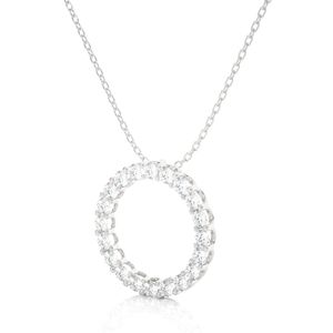 Pendentif rond en forme de diamant serti à griffes, éternité, cercle, pour femmes - Product Image 6