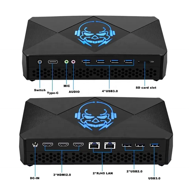 RTX3060 Mini PC Gaming I7 3 X HD-MI2.0 + 1 X USB Type-C for 4K@60Hz, 2 X M.2 NVME SSD Max up to 4TB Esports Mini Gaming PC