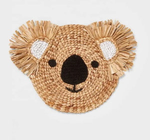 Decoración de Pared con Cabeza de Koala de Dibujos Animados, Adornos Naturales para Colgar en la Pared para Dormitorio Infantil, Decoración del Hogar, Jacinto de Agua con SISU - Product Image 1