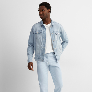 Veste en jean décontractée pour homme, haute qualité, prix bas, boutons, extensible, style urbain, tendance, design troué, taille, tissu en coton - Product Image 1