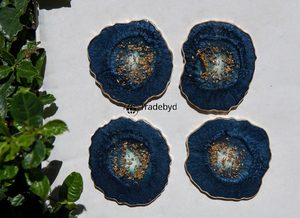 Sous-verres en résine, fabrication artisanale, qualité supérieure, décoration d'intérieur, sous-verres pour boissons, 4x4 pouces, style luxueux, disponible en différentes couleurs - Product Image 2