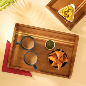 Indian Export Quality Handmade Wooden Serving <b>Tray</b> <b>Large</b> Snacks <b>Tray</b> for Wedding and Party Application Wooden <b>Tray</b> - Product Image 1