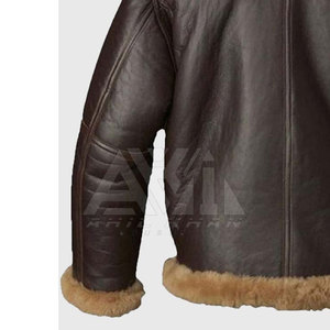 Chaqueta de Cuero Genuino para Hombre a Bajo Precio, Talla Grande, Casual, Ecológica, Transpirable, con Cuello Alto, Logotipo Frontal, Invierno, Hecha en Pakistán - Product Image 6