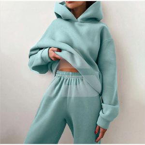 2023 nueva llegada de invierno para mujer de talla grande chándal conjuntos de chándal Casual Jogger personalizado polar - Product Image 3