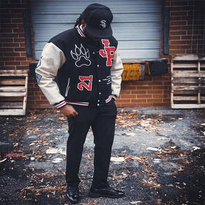 <b>Men</b> Letterman Varsity <b>Jacket</b> <b>Genuine</b> <b>Leather</b> Sleeves Wool Body Customizable Wholesale OEM Varsity <b>Jacket</b> - Product Image 2