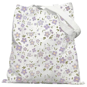 Wholesale New Makeup Shopping Duffel Tote Bag <b>Small</b> Cotton Canvas Open Closure Custom Printed Logo Shoulder Strap 3L+ Capacity - Product Image 3