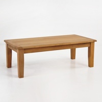 Table basse d'extérieur en teck massif Srikandi Premium, hauteur réglable, design moderne minimaliste, mobilier durable pour jardin et terrasse