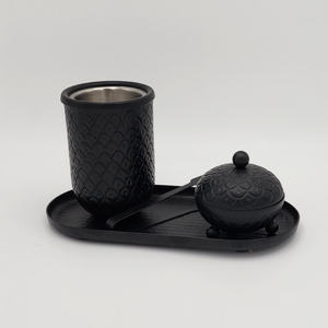 Quemador de Incienso de Metal con Diseño Grabado a Mano, Juego con Tapa de Acero Inoxidable y Bandeja Martillada para Meditación y Aromaterapia en el Hogar - Product Image 2