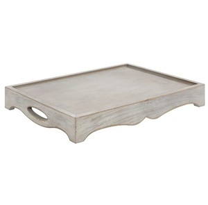 Petit déjeuner réversible de style artistique dans un plateau de lit en bois de manguier sculpté à la main avec insert en métal pour plateau de service décoratif en gros en vrac - Product Image 4