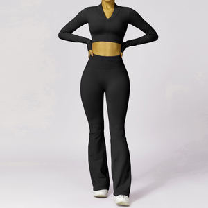 Ensemble de vêtements de sport de gymnastique sans coutures pour femmes 2 pièces vêtements de yoga pour entraînement actif avec short à motif léopard vêtements de fitness - Product Image 4
