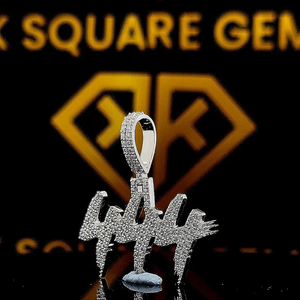 Pendentif Hip Hop numéro personnalisé, pendentif numéro Hip Hop pour homme, pendentif Moissanite, bijoux Ice Out Hip Hop, argent 925 - Product Image 3
