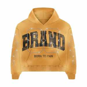 ชุดวอร์มผ้าฟลีซพรีเมียมสำหรับฤดูหนาว พิมพ์ลายสกรีน ประดับด้วยคริสตัล 100% ผ้าฝ้าย พร้อมโลโก้แบบกำหนดเองและลายซันเฟด สำหรับทุกเพศ - Product Image 2