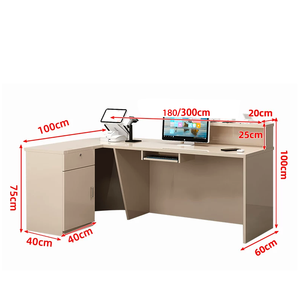 Comptoir de réception moderne en bois pour salon de beauté, petit comptoir en forme de L pour café et <span class=keywords><strong>spa</strong></span> - Product Image 3