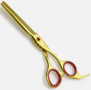 Tijeras de pelo de Plasma doradas hechas a mano de 5,5 ", maquinilla de afeitar, tijeras afiladas para adelgazar y texturizar, herramientas de corte para salones de belleza, Peluqueros - Product Image 2