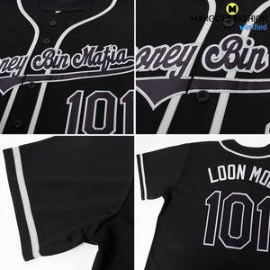 Camisetas de béisbol auténticas en negro y gris personalizadas asequibles-Ropa deportiva Premium Precios al por mayor - Product Image 5