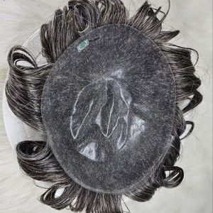 Tupé de pelo Remy indio duradero para hombres de 8X10 ", prótesis capilar de inyección de PU 120%, textura recta de densidad ligera media - Product Image 5