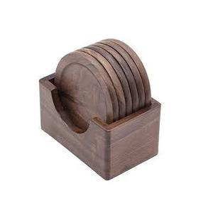 Luxury Wooden <b>Drinking</b> <b>Coaster</b> With Round Shape for Restaurant Handmade Wooden Tea Cup <b>Coasters</b> Set at Reasonable Price - Product Image 5