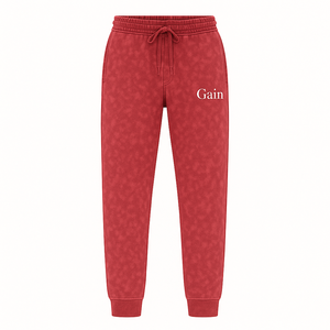 Customizable <b>Red</b> Acid Washed Distressed Tracksuit With Gain Logo <b>Hoodie</b> And Joggers Set Solid Pattern Set For Winter - Product Image 6