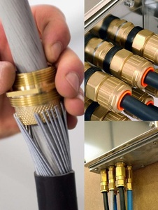 Prensaestopas eléctrico de latón resistente al agua IP68, metal y acero inoxidable con material de nailon, modelo PG - Product Image 3