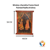 Cadre de fenêtre Jharokha en bois peint à la main, Artisanat d'art, Radha Krishna, Éléphant, Sawari, Roi, Reine, Décoratif, Diwali, Anniversaire, Mariage