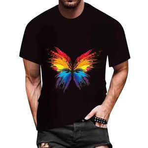 2025 Custom Men's Casual Short-Sleeved <b>Polyester</b> <b>T</b>-<b>Shirt</b> Breathable Beach Summer Fashion Stand 3D Printed Sublimation Design - Product Image 1