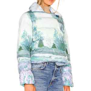 New Arrival Winter White XL Crop Puffer <b>Jacket</b> for <b>Women</b> High Quality Fashion Design with Long Length - Product Image 3