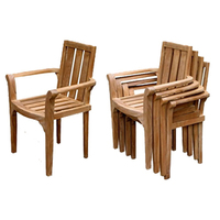 Chaise de salle à manger pour ensembles d'extérieur, chaises empilables standard, meubles de sièges en bois pour hôtel, plage et restaurant