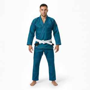 Conjuntos de Kimonos de Jiu Jitsu Brasileño en Color Verde Azulado, Uniforme de Entrenamiento Resistente para Adultos con Logotipo Personalizado y Material Modal - Product Image 3