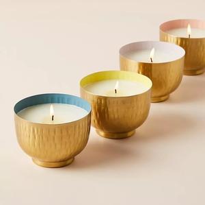 Tarro de vela de Navidad de latón de alta calidad, tapa de soporte votivo, contenedores de cera perfumados duraderos hechos a mano - Product Image 2