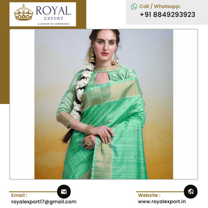 Colección exclusiva de Sari tejido de seda pura de diseñador de moda de la mejor calidad, tamaño libre para bodas, fiestas, Material de algodón - Product Image 3