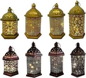 Lanterne de lampe à vent en fer de haute qualité pour Ramadan et Eid Mubarak ornements de décoration de Table à bas prix - Product Image 1