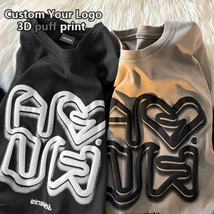 Unisex Distressed Puff Printed <b>Shirt</b> <b>Men's</b> 100% Cotton Streetwear Custom Logo Loose Fit Heavyweight T-<b>Shirt</b> 200 Grams Fabric - Product Image 3