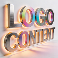 Letras de Canal de Acero Inoxidable con Iluminación LED, Letreros 3D para Exteriores, Resistentes al Agua IP65, Decoración Ecológica para Tiendas