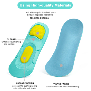 Plantillas Deportivas Personalizadas OEM de Espuma de PU, 3/4 de Longitud, con Gel de Confort para el Talón, Plantillas de Masaje, Insertos para Zapatos para Hombre y Mujer - Product Image 3