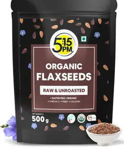 100% Certified Organic Flaxseeds - Raw & Unroasted Flax Seeds for Eating - 500g
