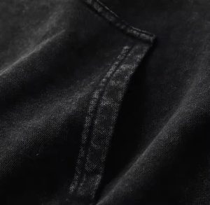 เสื้อฮู้ดสำหรับผู้ชายผ้าดิบปักชายเสื้อครอป Boxy สีซีดแสงแดดออกแบบได้ตามต้องการ - Product Image 3