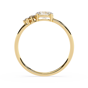 Bagues de fiançailles en diamant naturel 0.35 CT certifiées IGI et ovales en or 18 carats et 14 carats - Product Image 5